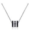 Stainless Steel Cubic Zirconia Pendant Necklace