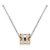 Stainless Steel Cubic Zirconia Pendant Necklace