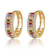 Bezel Rhinestone Hoop Earrings
