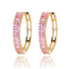 Rose Gold Rhinestone Hoop Earrings