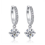 Silver Dangling Rhinestone Earrings