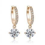 Gold Dangling Rhinestone Earrings
