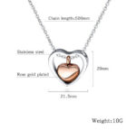 Double Heart Stainless Steel Necklace - Image 2
