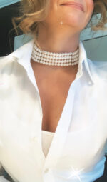 4 Row Pearl Choker Necklace - Image 2
