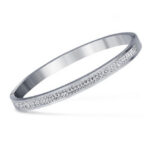 Stainless Steel Silver Rhinestone Bracelet