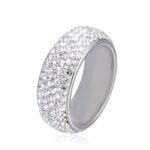 Wide Silver Bling Ring