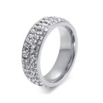 Stainless Steel CZ Eternity Silver Ring