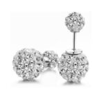 .925 Sterling Silver Double Sided Shamballa Stud Earrings - Image 2