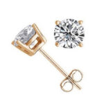 Classic Gold Plated .925 Sterling Silver Round Stud Earrings