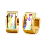 Stainless Steel Gold AB Huggie Earrings