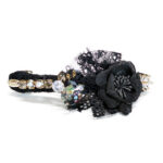 Black Lace Crystal Barrette