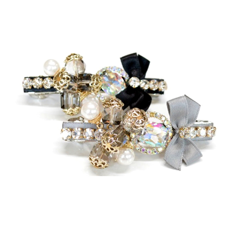 Screenshot Bow Crystal Hair Barrettes - Image 1