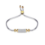 Adjustable Bar Two Tone Bracelet