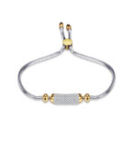 Adjustable Bar Two Tone Bracelet