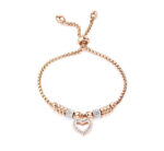 Adjustable Heart Charm Bracelet
