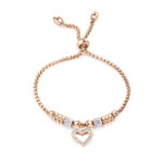 Adjustable Heart Charm Bracelet