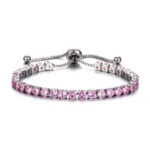 Adjustable Pink Tennis Bracelet
