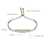 Adjustable Bar Two Tone Bracelet - Image 2