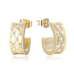 Gold Argyle Hoop Earrings