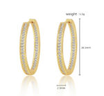 Bezel Rhinestone Hoop Earrings - Image 2