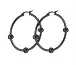 Gold Hoop Ball Earrings - Image 2