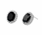 Black Stone Rhinestone Earrings