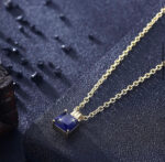 Blue Square Pendant Necklace - Image 3
