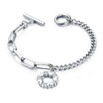 Circle Heart Pendant Bracelet