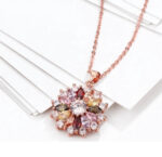 Colorful Flower Pendant Necklace - Image 3