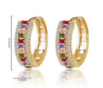 Colorful Rhinestone Hoop Earrings - Image 2