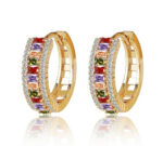 Colorful Rhinestone Hoop Earrings