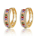 Colorful Rhinestone Hoop Earrings