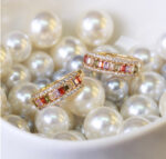 Colorful Rhinestone Hoop Earrings - Image 3