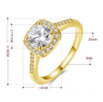 Cushion Cut Square Rhinestone Ring - Image 2