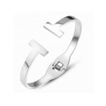 Double T Stainless Steel Cuff Bracelet