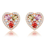 Colorful Heart Stud Earrings