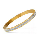 Stainless Steel Rose Gold Rhinestone Bracelet - Image 2
