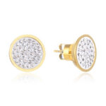 Stainless Steel Gold Rhinestone Earrings