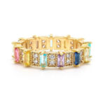 Colourful Rainbow Ring Gold