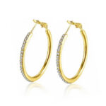 Gold Hoop Rhinestone Earrings