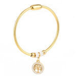 Stainless Steel Tree of Life Gold Bracelet - Image 2