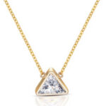 Stainless Steel Gold Triangle Necklace