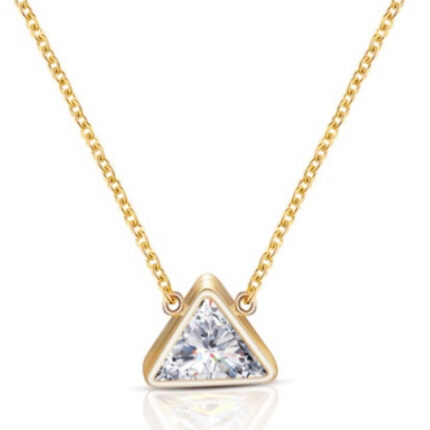 Stainless Steel Gold Triangle Necklace