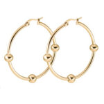 Gold Hoop Ball Earrings