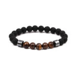 Men's Tiger Eye Lava Bracelet