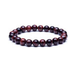 Men's Red Tiger Eye Beaded Bracelet