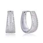 Silver Pave Hoop Earrings