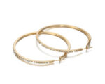 Rhinestone Hoop Earrings Gold