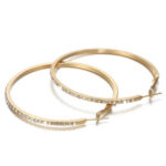 Rhinestone Hoop Earrings Gold