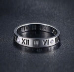 Stainless Steel CZ Roman Numeral Ring - Image 4